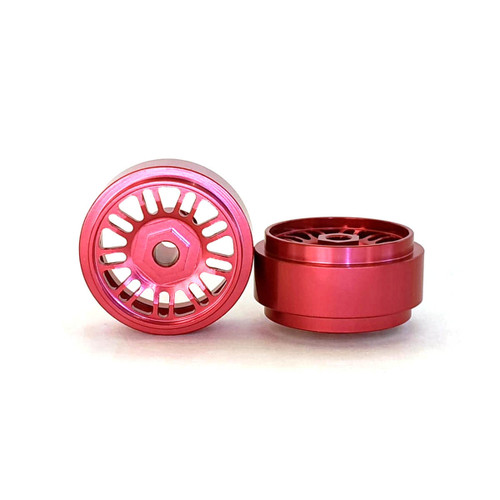 STAFFS43 Staffs BBS Style Aluminum Wheels 16.9 x 10mm Red (2) 1:32 Slot Car Part