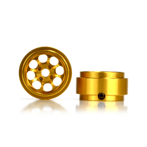 STAFFS93 Staffs Minilite Style Aluminum Wheels 15.8 x 8.5mm Gold (2) 1:32 Slot Car Part