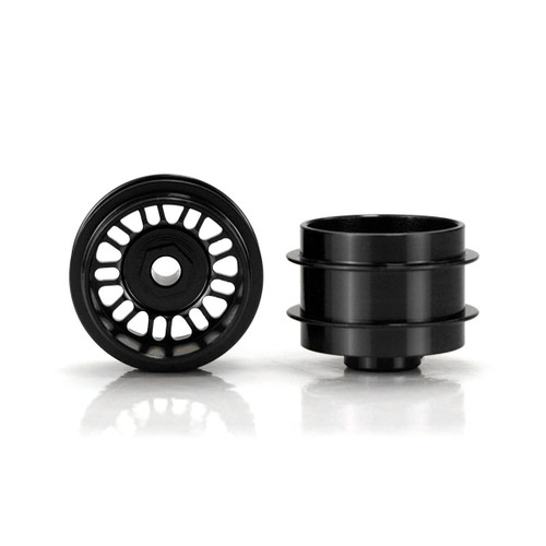 STAFFS110 Staffs BBS Style Deep Dish Alloy Wheels 15.8 x 10mm Black (2) 1:32 Slot Car Part