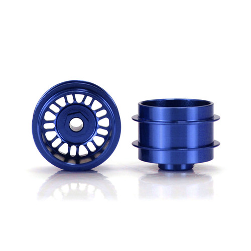 STAFFS111 Staffs BBS Style Deep Dish Alloy Wheels 15.8 x 10mm Blue (2) 1:32 Slot Car Part