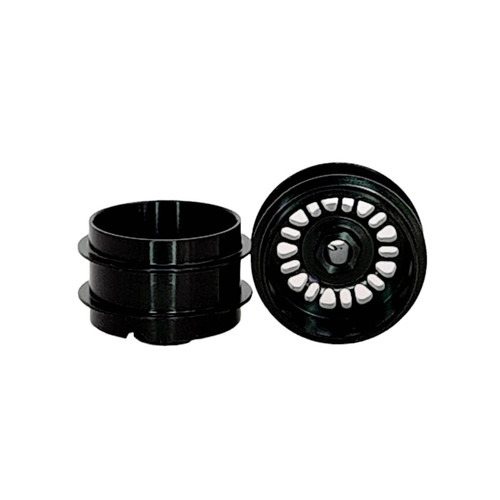 STAFFS147 Staffs BBS Style Deep Dish Aluminum Air Wheels 16.9 x 10mm Black (2) 1:32 Slot Car Part