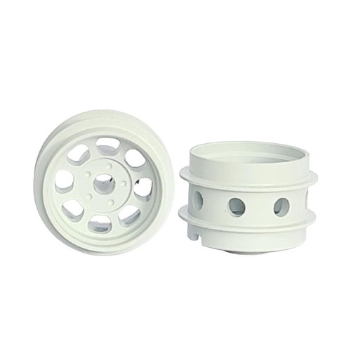 STAFFS158 Staffs Classic Aluminum Air Wheels 15.8 x 10mm White (2) 1:32 Slot Car Part