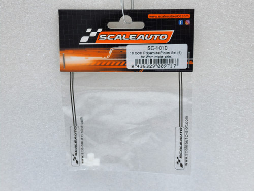 SC-1010 Scaleauto Nylon Pinions 10-Tooth 2mm Shaft (4 Pieces) 1:32 Slot Car Part