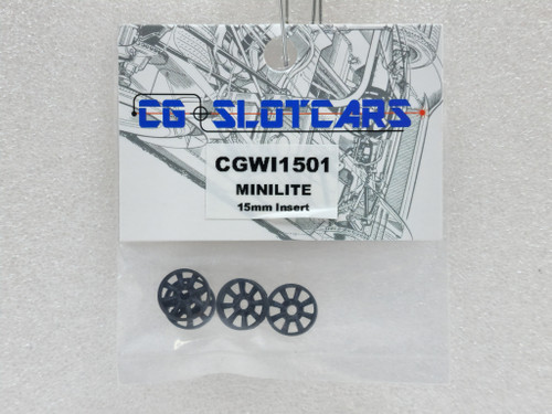 CGWI1501 CG Slotcars Minilite Wheel Inserts for 15mm Wheels 1:32 Slot Car Accessory