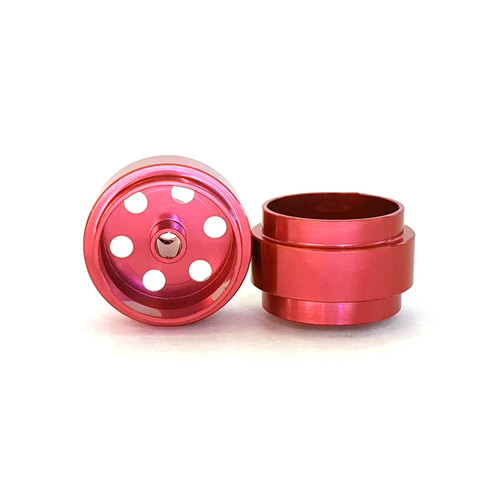 STAFFS28 Staffs Bullet-Hole Aluminum Front Wheels 15.8 x 8.5mm Red (2) 1:32 Slot Car Part