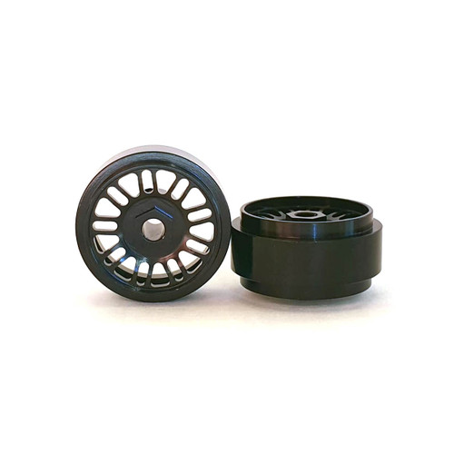 STAFFS35 Staffs BBS Style Aluminum Wheels 16.9 x 8.5 mm Black (2) 1:32 Slot Car Part