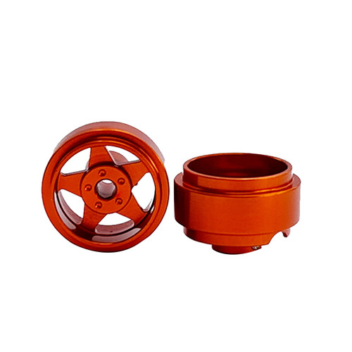 STAFFS129 Staffs 5-Spoke Aluminum Front Wheels 15.8 x 8.5mm Orange (2) 2 1:32 Slot Car Part