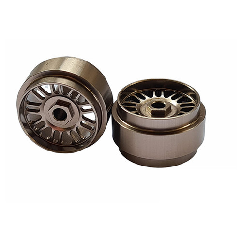 STAFFS131 Staffs BBS Style Aluminum Wheels 16.9 x 10mm Grey (2) 1:32 Slot Car Part