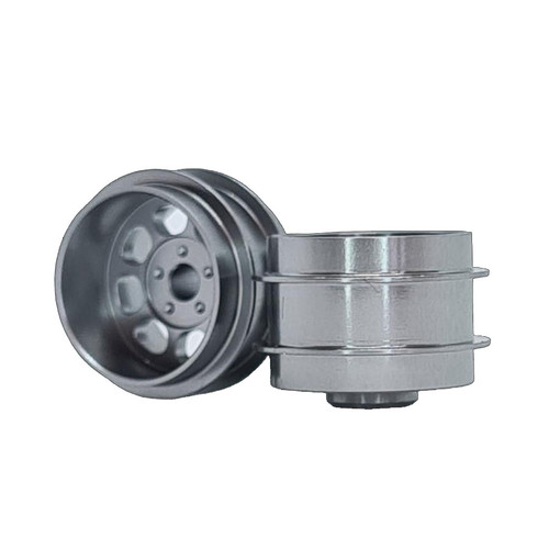 STAFFS173 Staffs Classic Deep Dish Aluminum Air Wheels 15.8x10mm Grey (2) 1:32 Slot Car Part