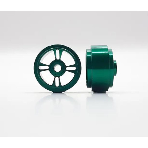 STAFFS189 Staffs 4-Spoke Aluminum Front Wheels 15.8 x 8.5mm Green (2) 1:32 Slot Car Part