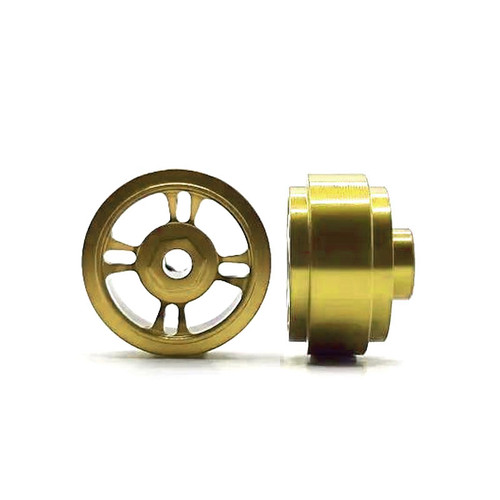 STAFFS185 Staffs 4-Spoke Aluminum Front Wheels 15.8 x 8.5mm Gold (2) 1:32 Slot Car Part