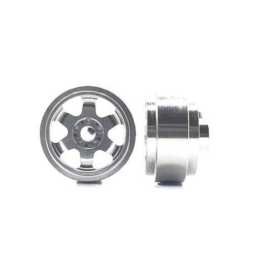 STAFFS191 Staffs 6-Spoke Aluminum Front Wheels 15.8 x 8.5mm Silver (2) 1:32 Slot Car Part