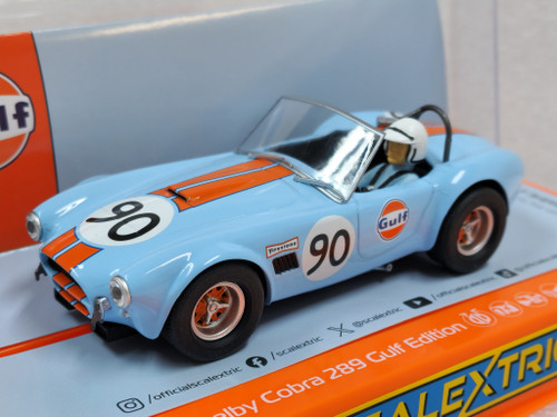 C4509 Scalextric Shelby Cobra 289 Gulf Edition, #90 1:32 Slot Car