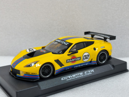 0437AW NSR Corvette C7.R Martini Yellow, #02 King 21K Motor EVO 1:32 Slot Car