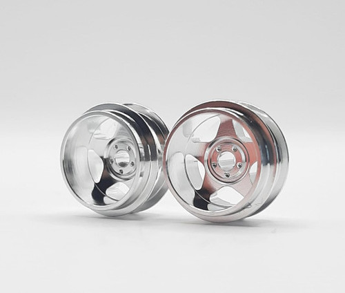 STAFFS271 Staffs 5-Spoke Aluminum Deep Dish Wheels 15.8 x 8.5mm Silver (2) 1:32 Slot Car Part