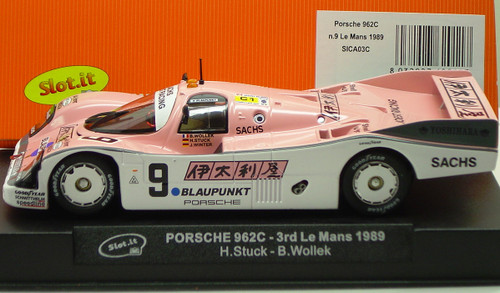 SICA03C Slot.it Porsche 962C 3rd Le Mans 1989 #9 H. Stuck/B. Wollek (Type-2) 1:32 Slot Car