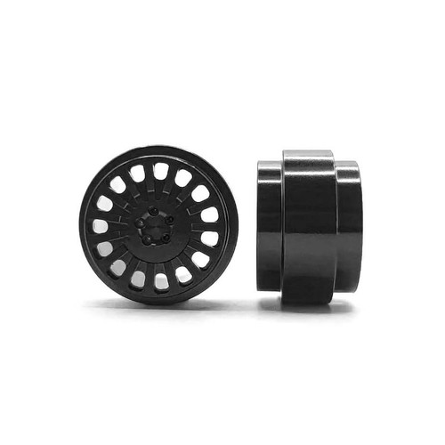 STAFFS345 Staffs OZ Style Aluminum Alloy Wheels 15.8 x 10mm Black (2) 1:32 Slot Car Part