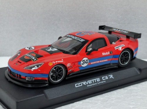 0534AW NSR Chevrolet Corvette C6.R Martini Red Livery, #34 King 21K Motor EVO 1:32 Slot Car