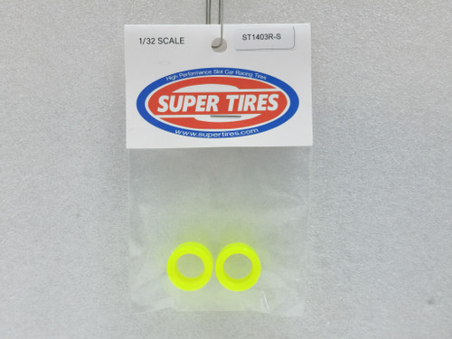 1403RS-Yellow Super Tires - Silicone Tires for 15.9x8mm - Yellow 1:32 Slot Car Part