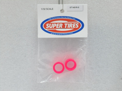 1401RS-Pink Super Tires - Silicone Tires for 15.9x8mm - Pink 1:32 Slot Car Part