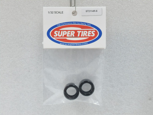 2114RS-BW Super Tires - Silicone Tires for 15x11mm Wheels Fly, Monogram, Spirit- Black/White Marbled 1:32 Slot Car