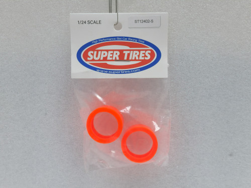 12402S-Orange Super Tires - Silicone Tires Carrera Ferrari 458 & 599XX - Orange 1:24 Slot Car Part