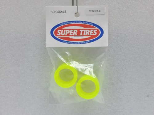 12415S-Yellow Super Tires - Silicone Tires Ford Capri - Yellow 1:24 Slot Car Part