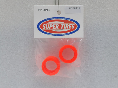 12418RS-Orange Super Tires - Silicone Tires Carrera Ferrari 296 - Orange 1:24 Slot Car Part