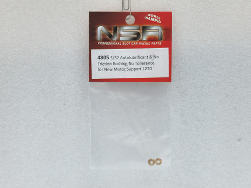 4805 NSR 3/32" Standard Brass Bushings - Single Flange (2x) for NSR Narrowed EVO Motor Mounts only 1:32 Slot Car Part