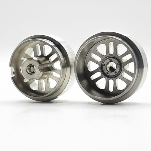 SRS04 Staffs MAG Evo 12-Spoke Magnesium Wheels 15.8 x 8.5mm Silver (2) 0.98g 1:32 Slot Car Part
