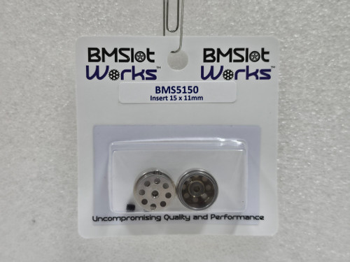 BMS5150 BMSlot Works 15.8 x 11mm Insert Aluminum Wheels - Narrow Rib 5mm Wide 1:32 Slot Car Part