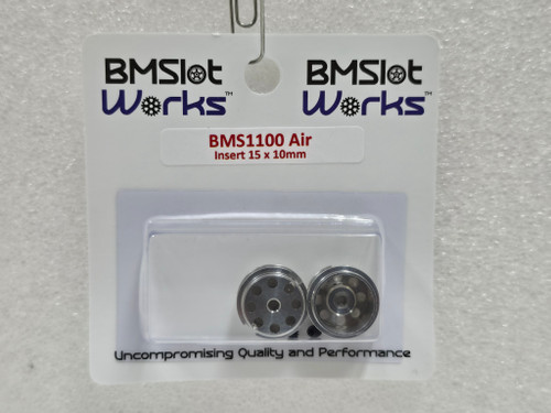 BMS1100-AIR BMSlot Works 15.8 x 10mm Insert Air Aluminum Wheels 1:32 Slot Car Part