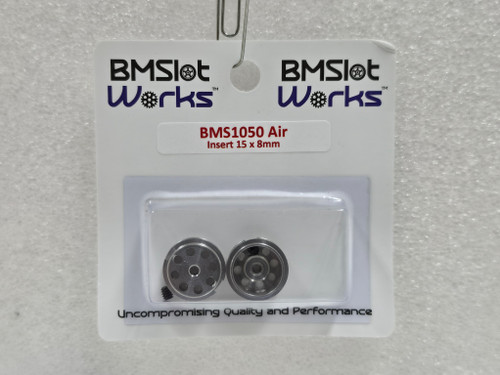 BMS1050-AIR BMSlot Works 15.8 x 8.5mm Insert Air Aluminum Wheels 1:32 Slot Car Part