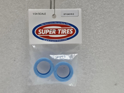12401RS-PowderBlue Super Tires - Silicone Tires Carrera Audi R8, Ford GT, DTM, Corvette C7R, Porsche 911 - Powder Blue 1:24 Slot Car Part