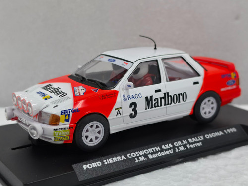 A2107 Fly Ford Sierra Cosworth 4WD Rally Osona 1990 Marlboro, #3 1:32 Slot Car