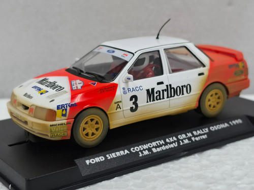 A2107AR Fly Ford Sierra Cosworth 4WD Rally Osona 1990 Marlboro, #3 After Race Version 1:32 Slot Car