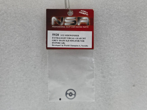 5928 NSR Extralight 28-Tooth Ergal Sidewinder Gear 16.8mm Grey for Hypercar 1:32 Slot Car Part