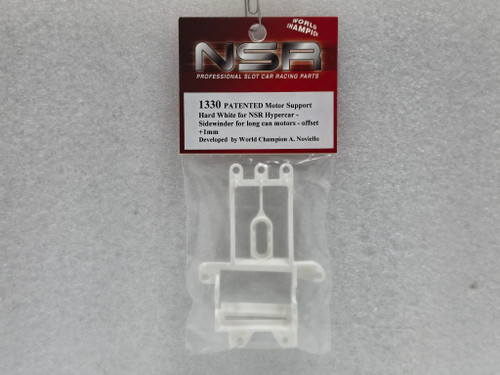 1330 NSR Sidewinder Motor Mount Hypercar Offset +1.0mm Hard White 1:32 Slot Car Part