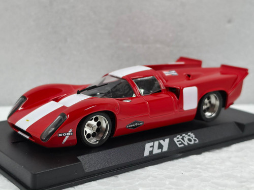 R2007R1 Fly Lola T70 MkIII EVO3 Red with Scaleauto Parts 1:32 Slot Car