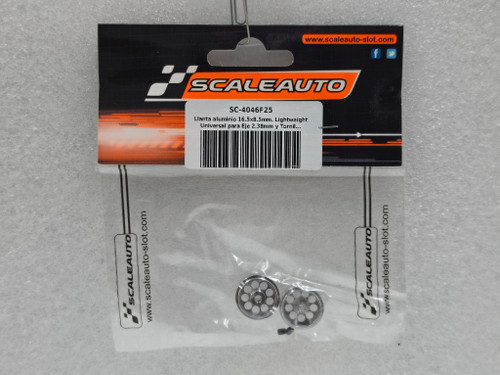 SC-4046F25 Scaleauto 16.5 x 8.5mm Lightweight Universal Aluminum Wheel for 2.38mm Axle and M2.5 Screw 1:32 Slot Car Part