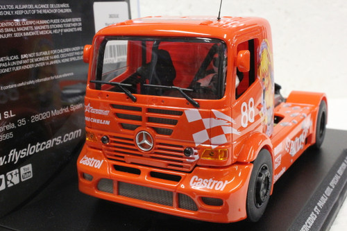 202311C Fly Mercedes Benz Truck St Pauli Girl Special Edition Anime Orange #88, 1:32 Slot Car