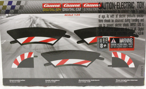 20551 Carrera Inside Shoulder Curve 1/60° (3), End Piece (2) 1:24 Slot Car Track