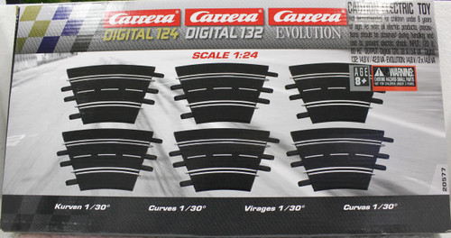 20577 Carrera Curve 1/30° (6) for 1/24 and 1/32 Scale Tracks