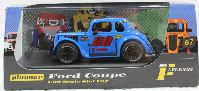 Pioneer Legends Racer '34 Ford Coupe Slot Car - Yellow #52, 1/32 Scale (Scalextric DPR)
