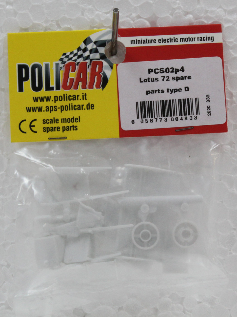Slot It Policar 412P (P3/4) 1/32 Slot Car – Partially Un-Assembled White Kit CAR06Z