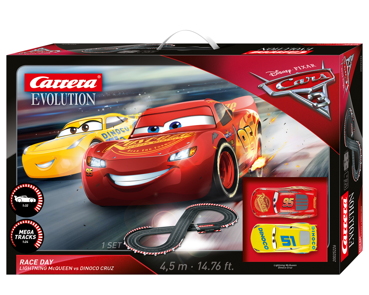 25226 Carrera Evolution Disney Pixar Cars 3 Race Day 1:32 Slot Car