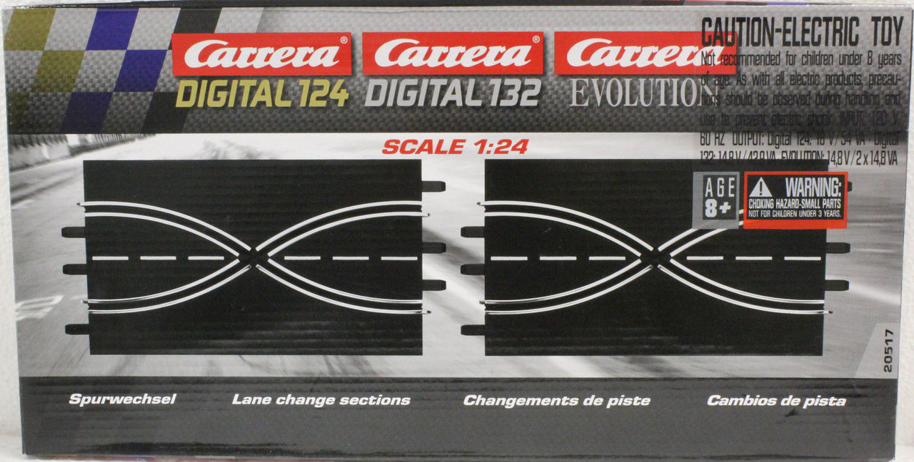 20517 Carrera 2 Pieces of Lane Change Section for 1/24 & 1/32 Slot Car  Tracks - Great Traditions