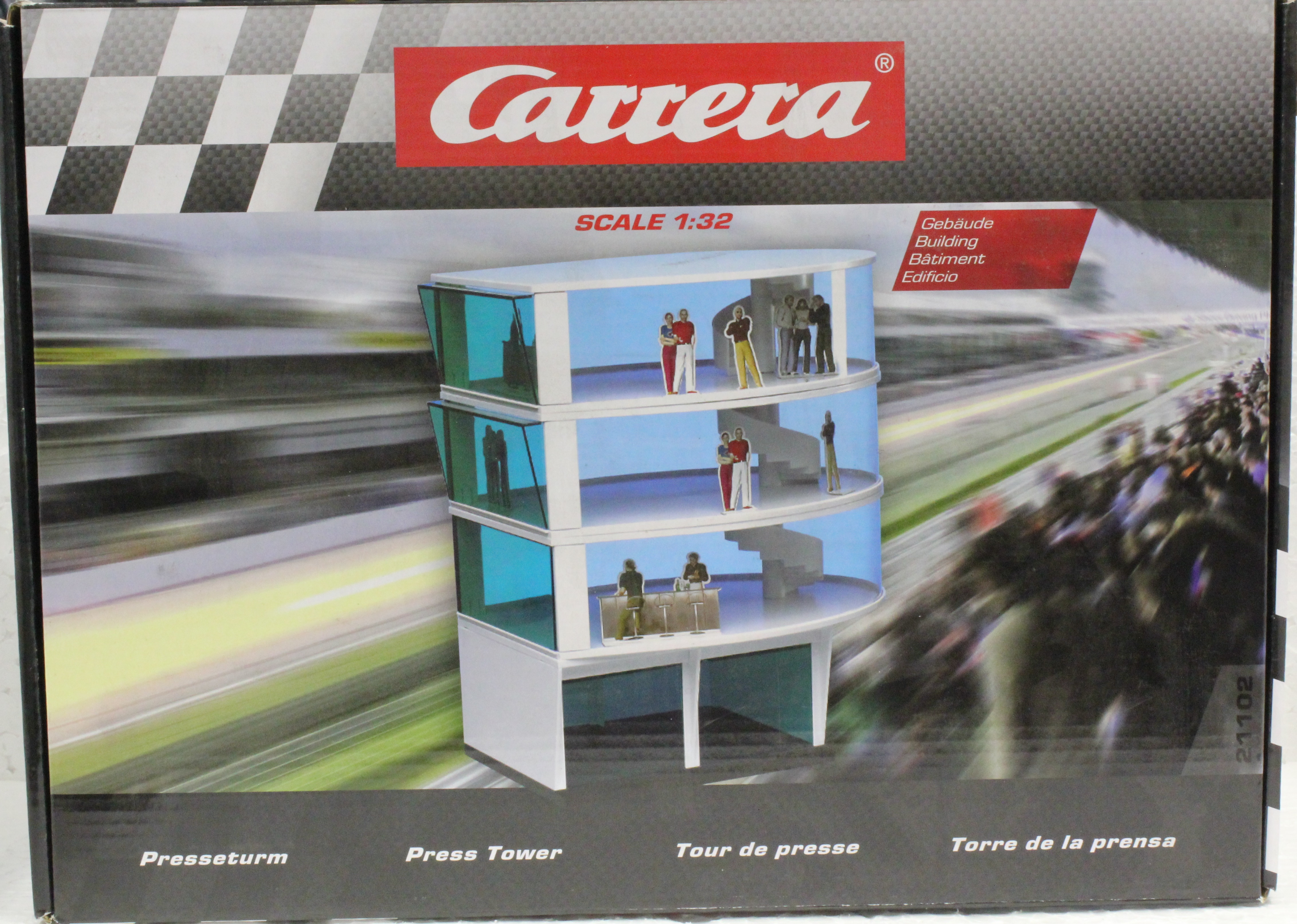 21102 Carrera 3 Story Press Tower w/ Garage 1:32 Slot Car Building