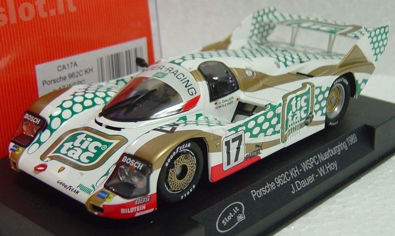 SICA17A Slot.it Porsche 962 KH Tic Tac 1989, #17 1:32 Slot Car