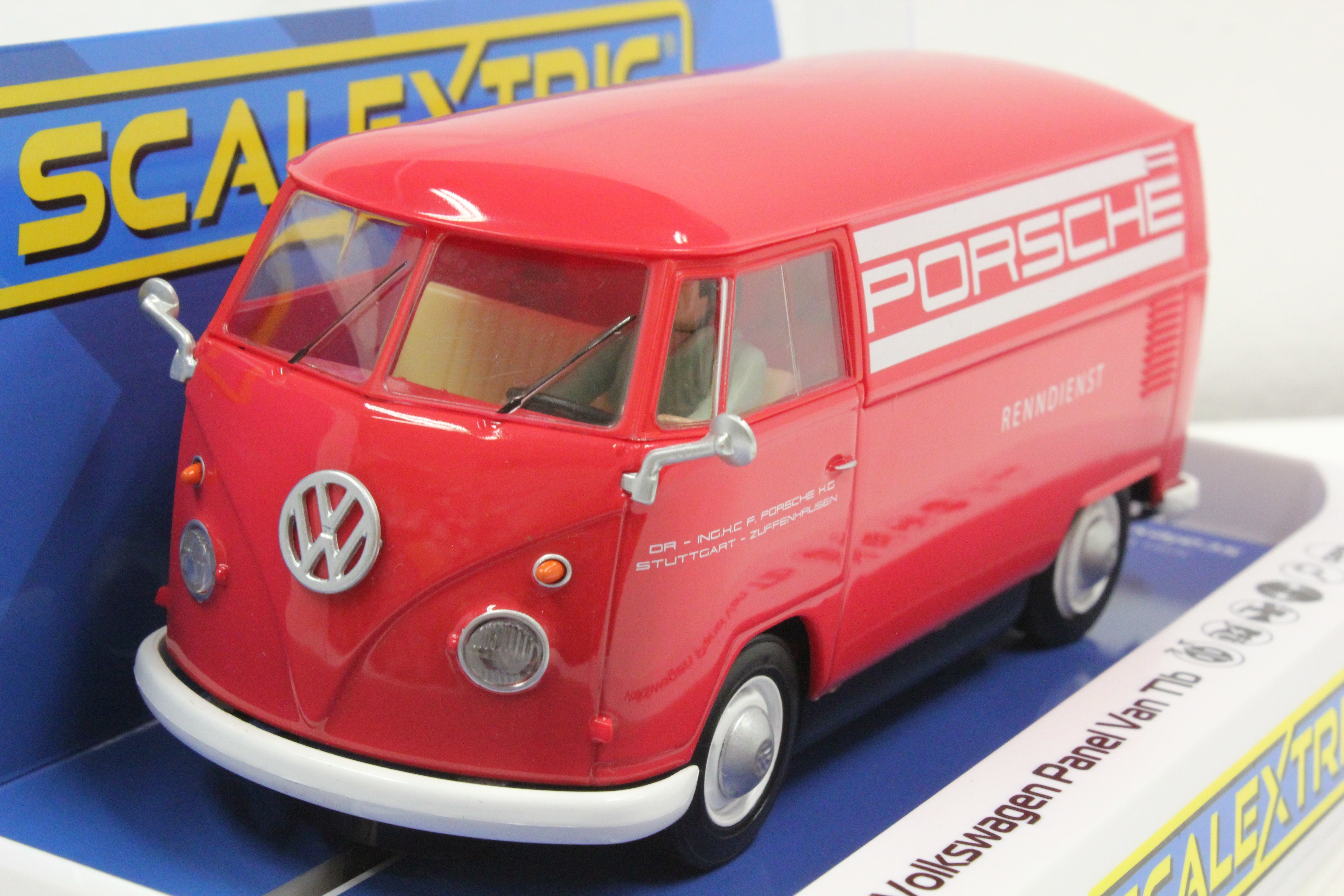 C3755 Scalextric VW Volkswagen Bus Panel Van Porsche Red 1:32 Slot